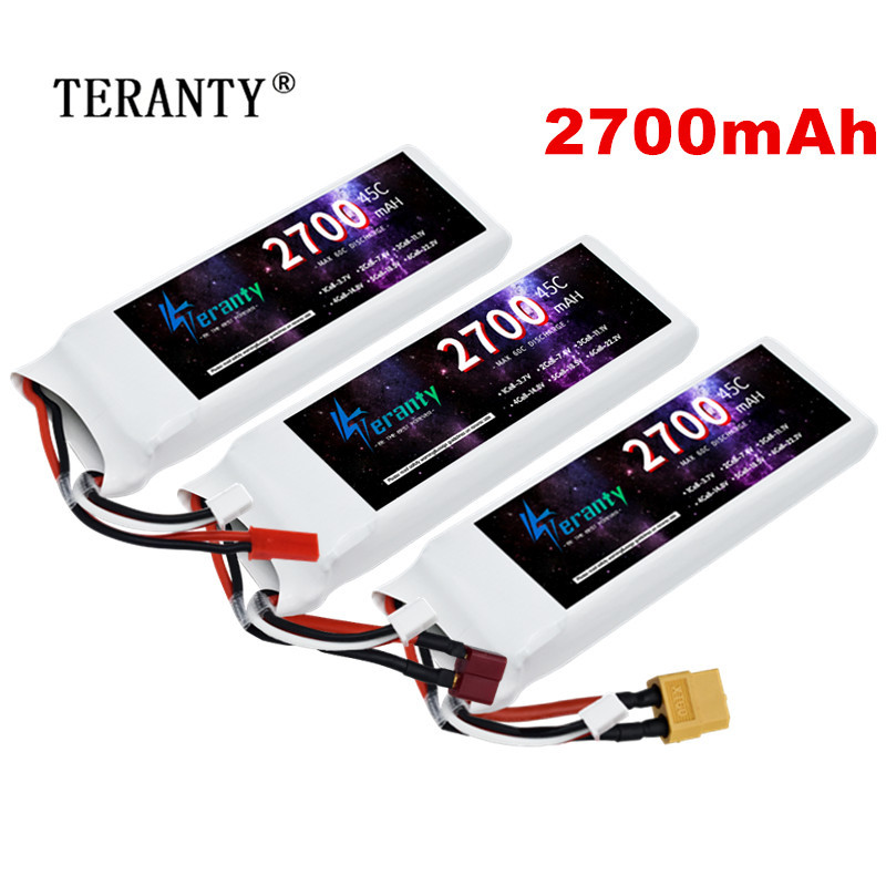 Drone Battery Connector - 1/3ชิ้น2S 7.4V LiPo แบตเตอรี่2700มิลลิแอมป์พร้อมปลั๊ก T สำหรับ