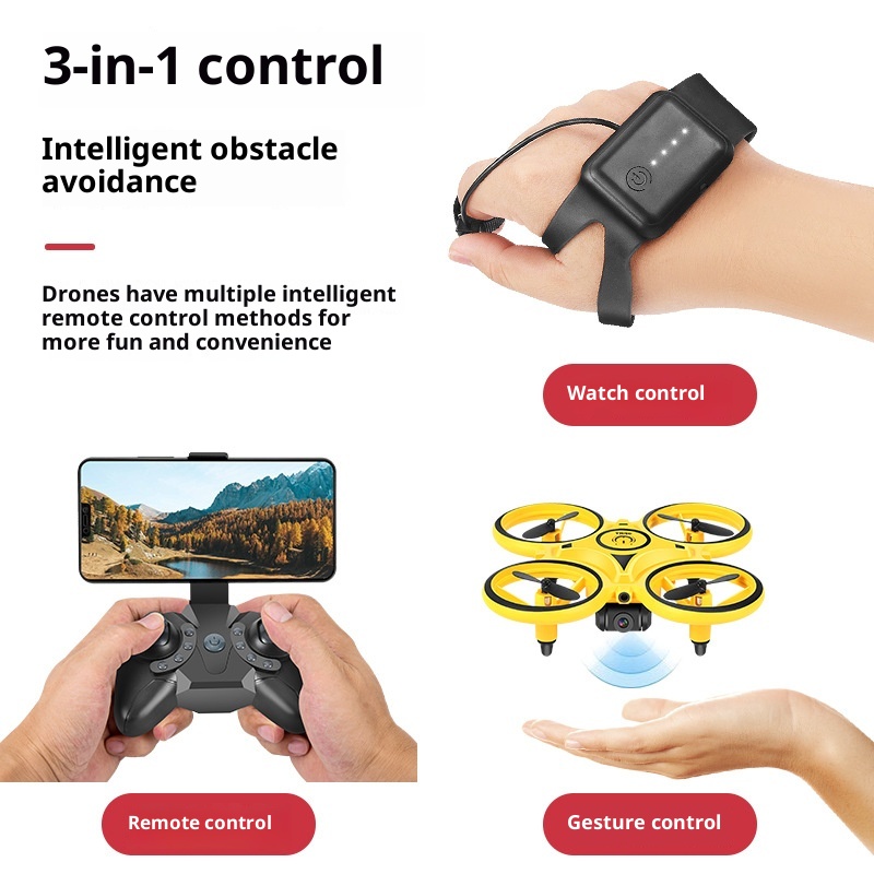 Drone Battery Smart - โดรนของเล่นควบคุมด้วยท่าทางไฟฟ้า พร้อมไฟ โดรนบังคับวิทยุอัจฉริยะ พร้อมไฟ LED ของเล่นกลางแจ้งสำหรับเด็กชาย