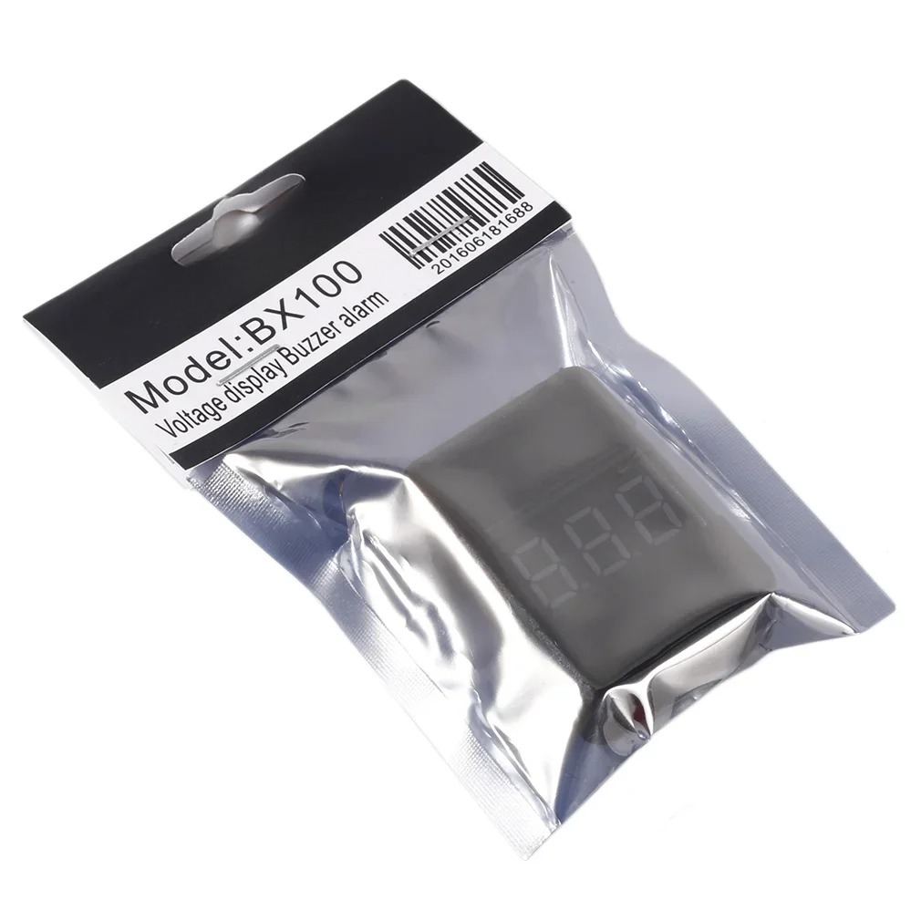 Drone Battery Alarm - เครื่องทดสอบแรงดันแบตเตอรี่ลิโพ BX100 1-8S พร้อมจอ LCD และเสียงเตือนแรงดันต่ำ