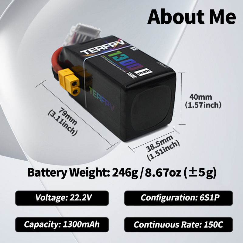 TERFPV แบตเตอรี่ลิโป้ 6S 22.2V - Drone Battery Lipo บทวิจารณ์และราคา