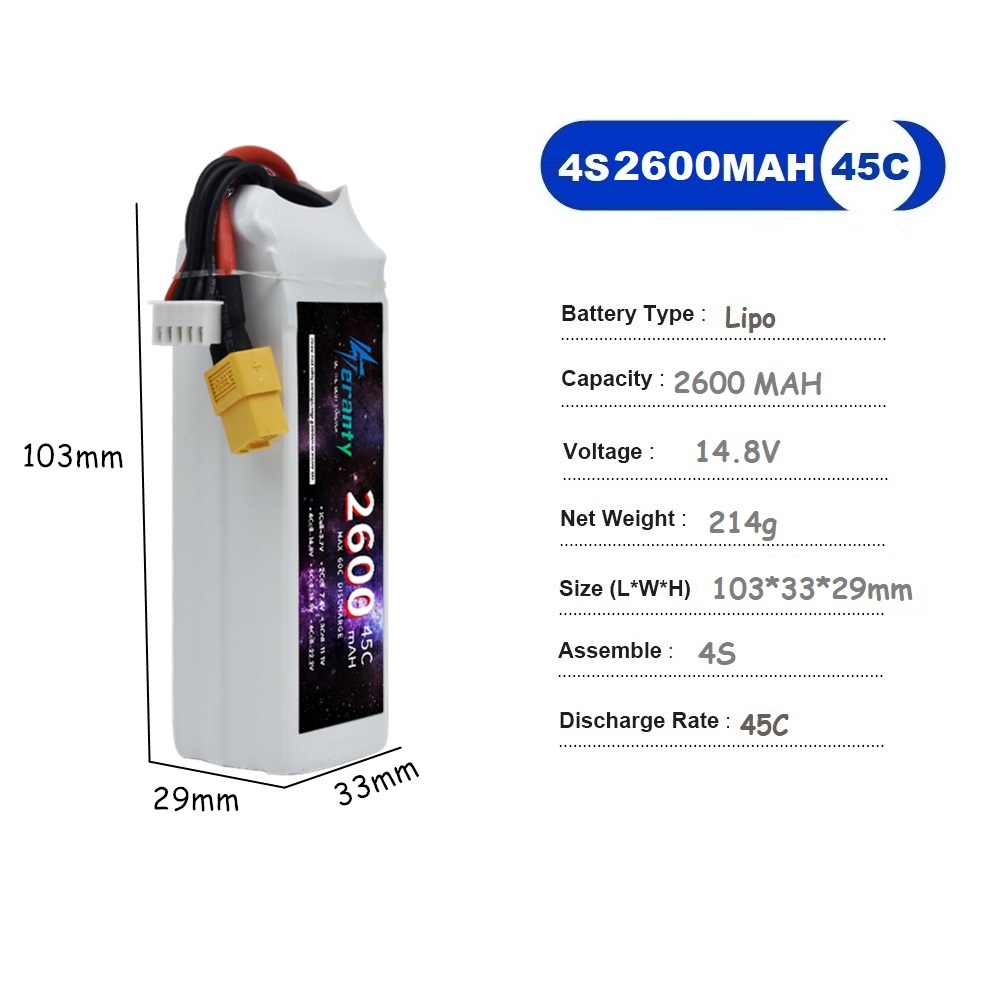 4S LiPo แบตเตอรี่ 14.8V 1500 m - Drone Battery 4S บทวิจารณ์และราคา