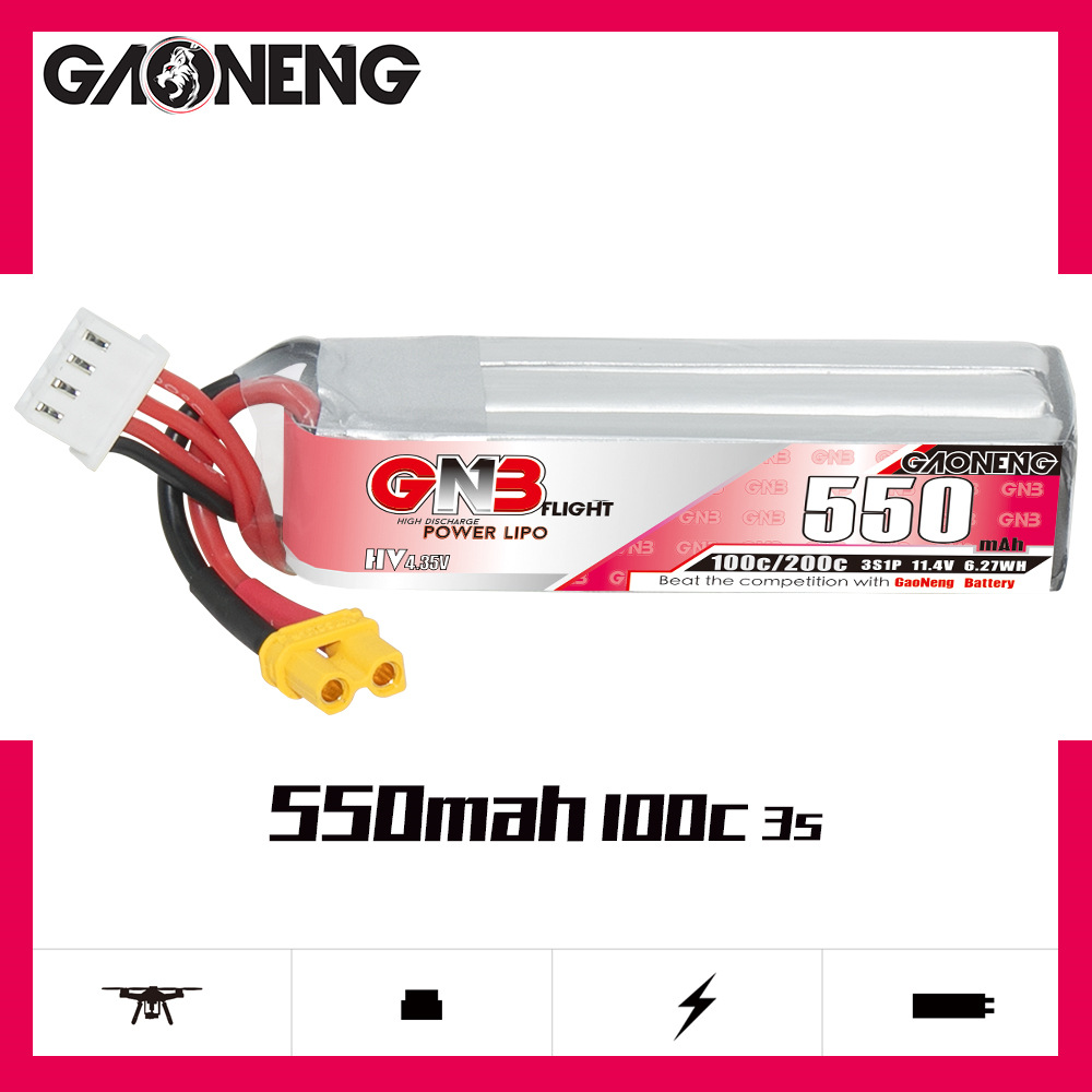 GNB HV 11.4V 550mAh 100C/200C  - Drone Battery 3S บทวิจารณ์และราคา