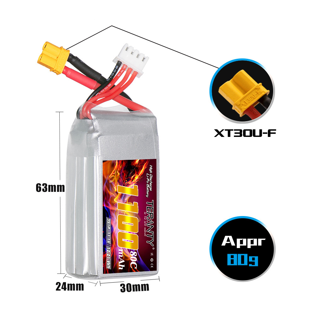TERANTY 3S 11.1V 1100mAh 80C/1 - Drone Battery 3S บทวิจารณ์และราคา