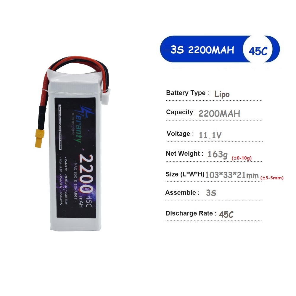 แบตเตอรี่ลิเธียมโพลิเมอร์ 11.1 - Drone Battery 3S บทวิจารณ์และราคา
